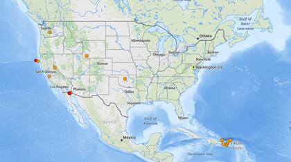 El registro de temblores en EE.UU. en las últimas 24 horas