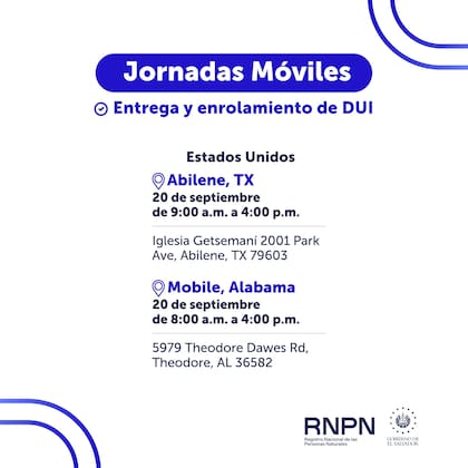 El Registro Nacional de las Personas Naturales realiza jornadas móviles en EE.UU. para que las personas sin DUI vigente puedan actualizarlo (Facebook/Registro Nacional de las Personas Naturales)