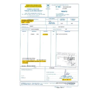 El remito de la entrega de municiones a Gendarmería que presentó el Gobierno en la causa judicial