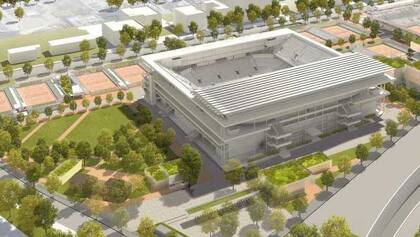 El render que muestra cómo lucirá el Philippe Chatrier tras finalizar las obras