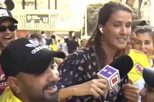 El repudiable momento que sufrió en vivo una periodista antes del partido de Colombia contra Irak