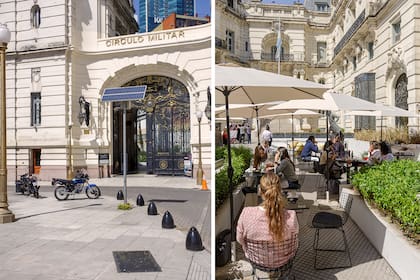 El restaurante cuenta con salones en el exterior y en el interior del Círculo Militar
