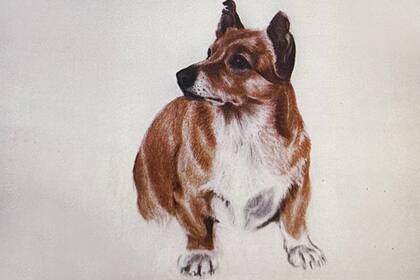 El retrato de Heather, la perra de la reina Isabel II, pintado por Adriana Zaefferer