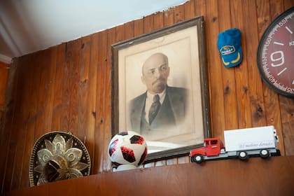 El retrato de Lenin sobre una de las paredes