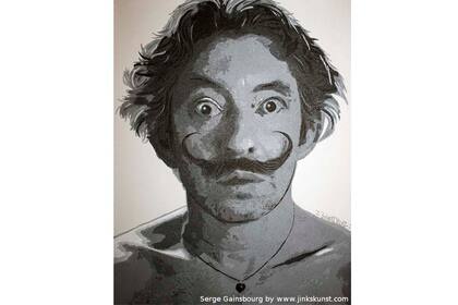 El retrato del célebre compositor Serge Gainsbourg está hecho con 20 mil colillas de cigarrillos.