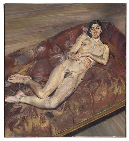 El Retrato desnudo sobre un sofá rojo  (1989-1991), en el que Bella Freud posa para su padre, quedó sin venderse en la subasta de 2015