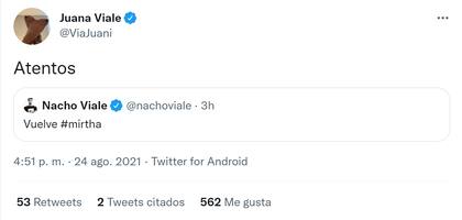 El retuit de Juana Viale para generar mayor expectativa con el regreso de Mirtha Legrand a la televisión