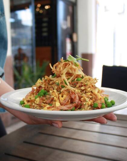 El revuelto gramajo de Gula tiene gran protagonismo del huevo.