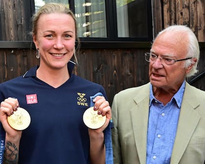 El rey Carlos XVI Gustavo de Suecia en los Juegos Olímpicos de París