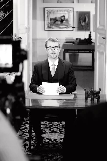 El Rey dando su primer discurso del 31 de diciembre.