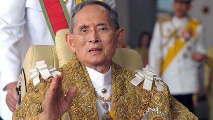 El rey de Tailandia Bhumibol Adulyadej en 201,0