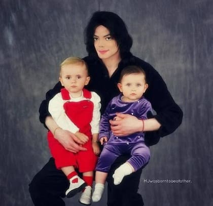 El Rey del Pop junto a sus dos hijos mayores