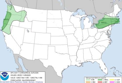 El río atmosférico sobre el noroeste generará lluvias de moderadas a intensas, con las precipitaciones más fuertes concentradas en la costa de Oregón, el estado de Washington y el norte de California