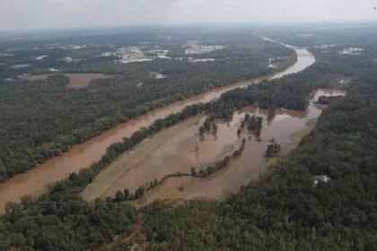 El río Cape Fear desde las alturas demuestran su gran extensión