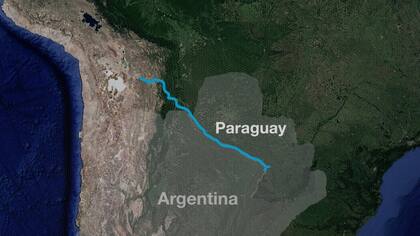 El río Pilcomayo nace en los andes bolivianos desde donde arrastra toneladas de sedimentos hacia las planicies del El Chaco paraguayo y argentino.