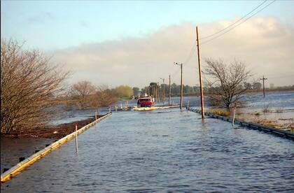 El río Salado, desbordado