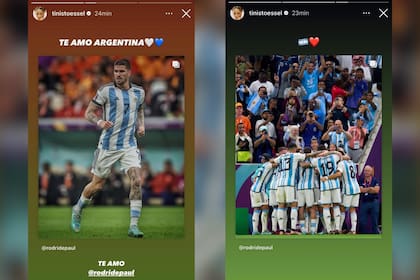 El romántico comentario de Tini a De Paul después del partido (Foto: Instagram @tinistoessel)