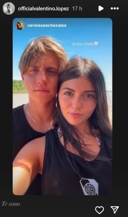 El romántico intercambio de mensajes entre Valentino López y su novia (Foto: Instagram @officialvalentino.lopez)