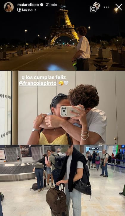 El romántico mensaje de cumpleaños de Maia Reficco para Franco Colapinto (Foto: Instagram @maiareficco)