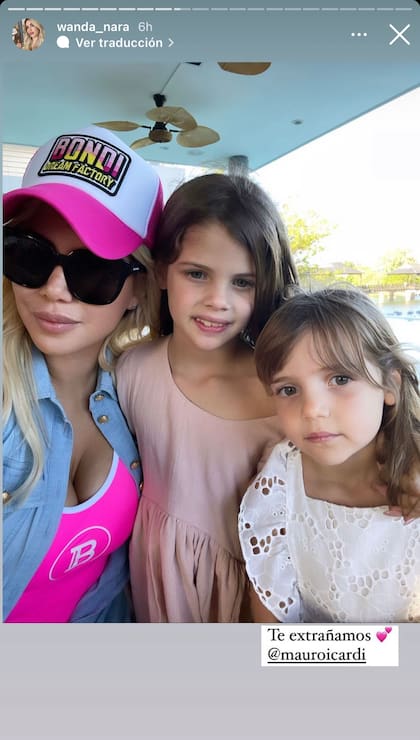 El romántico mensaje de Wanda a Mauro a la distancia
