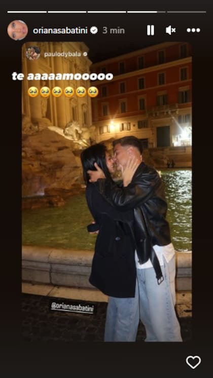 El romántico posteo que compartió Paulo Dybala luego de que Oriana anunciara el casamiento (Foto: Instagram @orianasabatini)