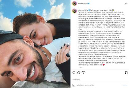 El romántico saludo de cumpleaños de Nico Occhiato para Flor Jazmín Peña (Foto: Instagram @nicoocchiato)