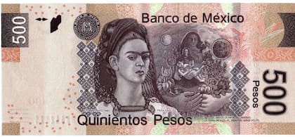 El rostro de la pintora aparece en el billete ?de 500 pesos mexicanos