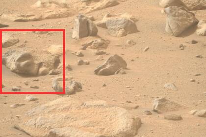 El rover Perseverance fotografió una roca con rasgos similares al del rostro humano
