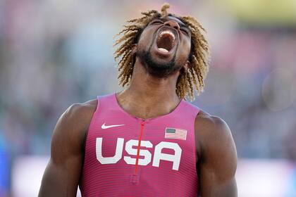 El rugido de Noah Lyles tras ganar la final de 200 metros masculino en el Mundial de atletismo de Eugene 2022