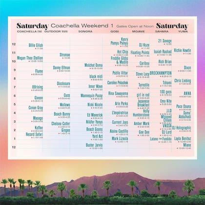 El sábado 16 en Coachella estará encabezado por Billie Eilish (Crédito: Instagram/@coachella)