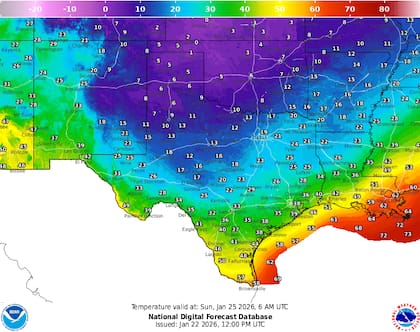El sábado por la noche, Texas verá las condiciones más frías de esta temporada invernal