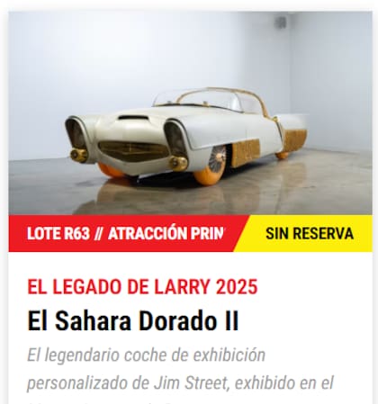 El Sahara Dorado será subastado el 19 y 20 de septiembre en Chicago (Mecum)