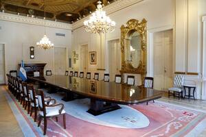 El Salón Eva Perón, en el primer piso de la Casa Rosada, será el punto de encuentro del gabinete para una cena al término del discurso de Milei en el Congreso
