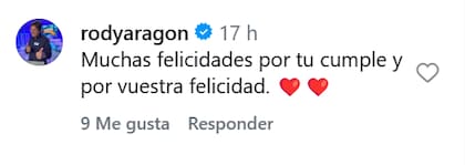 El saludo a Rodrigo de Rody Aragón, padre de Arianna