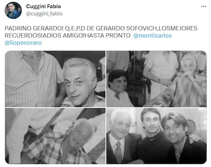 El saludo de Cuggini a Sofovich tras su muerte en 2015