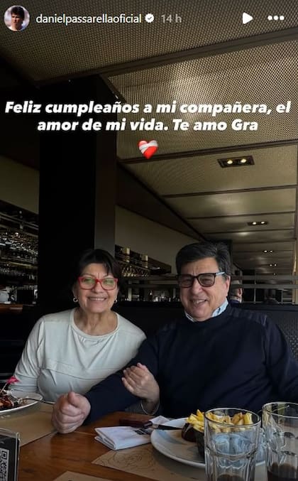 El saludo de cumpleaños de Passarella a su esposa