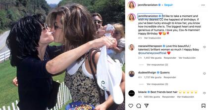 El saludo de Jennifer Aniston a Courteney Cox en su cumpleaños