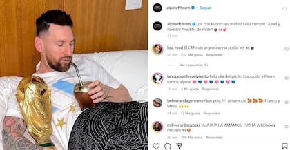 El saludo de la escudería Alpine a Lionel Messi