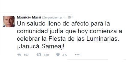 El saludo de Mauricio Macri