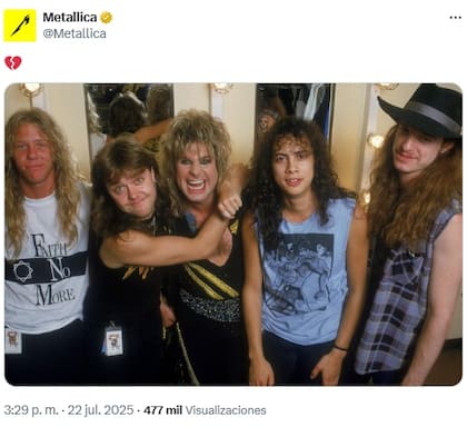 El saludo de Metallica en X