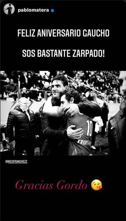 El saludo de Pablo Matera a Nicolás Sánchez. Crédito: Instagram