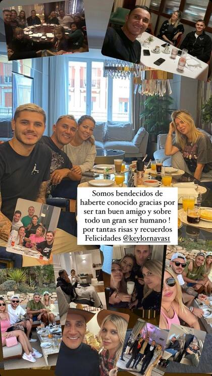 El saludo de Wanda Nara para Keylor Navas en su cumpleaños. Crédito: Instagram