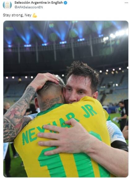 El saludo emotivo de la AFA a Neymar