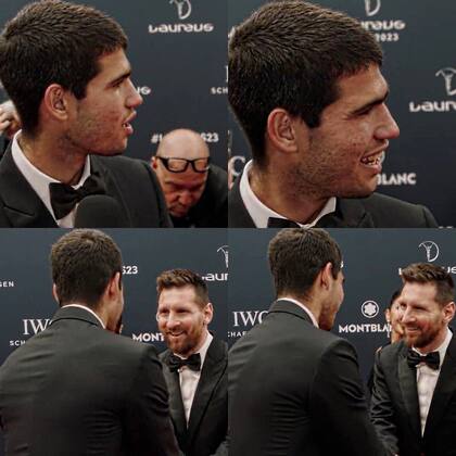 El saludo entre Carlos Alcaraz y Lionel Messi
Foto: @Juezcentral