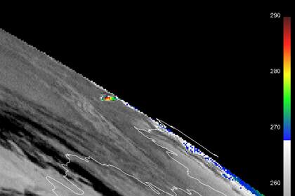 La imagen térmica indica el preciso lugar donde se desintegró el meteorito