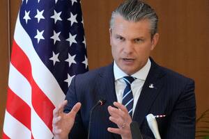 El secretario de Defensa de EEUU, Pete Hegseth, informó un nuevo ataque llevado a cabo por su país en el Caribe (AP Foto/Eugene Hoshiko, Pool)