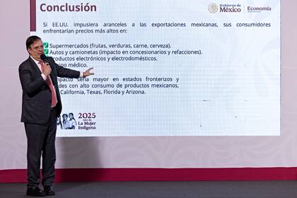 El secretario de Economía de México, Marcelo Ebrard, señaló los productos que se verán más afectados por la imposición de aranceles