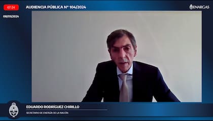 El secretario de Energía, Eduardo Rodríguez Chirillo, en la audiencia pública para debatir los futuros aumentos de gas