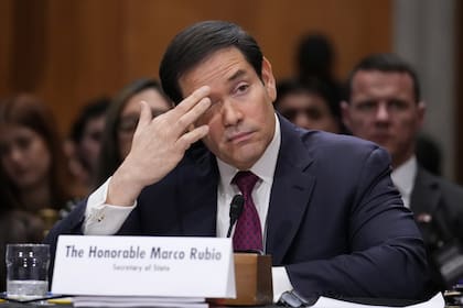 El secretario de Estado, Marco Rubio, ante un comité del Senado, en Washington.
