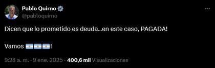El secretario de Finanzas, Pablo Quirno, se refirió al pago de deuda por más de US$4300 millones que realizó el Gobierno el jueves 9